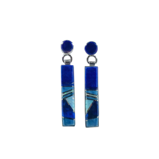 Lapis & Opal Inlay Earrings | Terry Charley