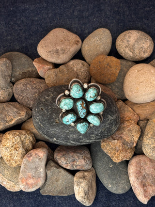 Number Eight Turquoise Cluster Cuff & Ring Set | Leon Martinez