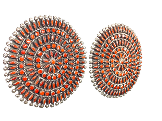 Coral Needlepoint Earrings | D. & M. Chavez