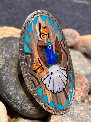 Zuni Hummingbird Inlay Ring | Quinton Quam Sr.