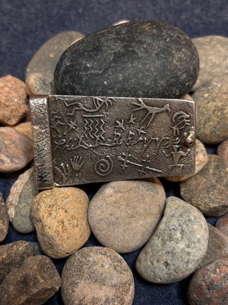 Tufa Cast Petroglyph Belt Buckle | Philander Begay