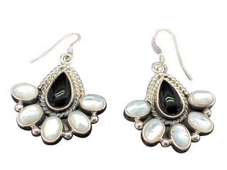 Mother of Pearl & Onyx Earrings | M. & R. Calladito