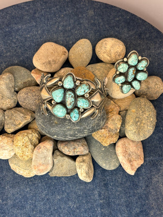 Number Eight Turquoise Cluster Cuff & Ring Set | Leon Martinez