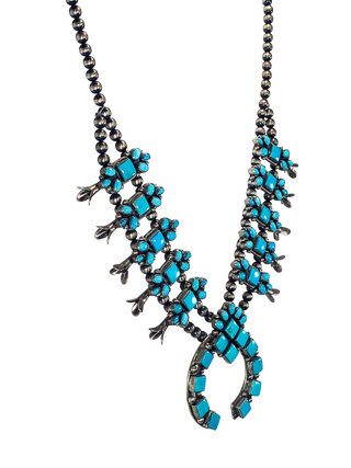 Sleeping Beauty Turquoise Squash Blossom Necklace | Eddison Largo