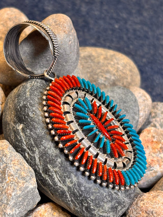 Zuni Needlepoint Cluster Pendant | Edmund Cooeyate
