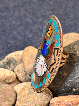 Zuni Hummingbird Inlay Ring | Quinton Quam Sr.