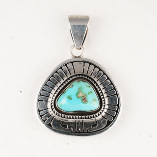 Sonoran Gold Turquoise Shadowbox Pendant | Leonard Nez