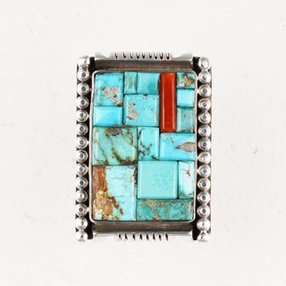 Multi-Turquoise & Mediteranean Coral Ring | B. Tom "Tsityupori"