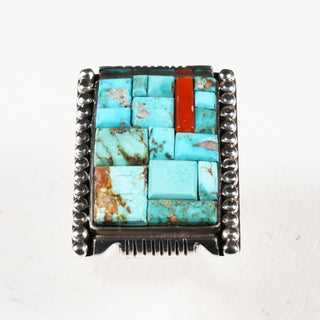 Multi-Turquoise & Mediteranean Coral Ring | B. Tom "Tsityupori"