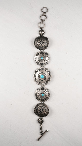 Sleeping Beauty Turquoise Concho Bracelet | Raymond Coriz