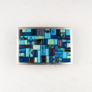 Hubei Turquoise, Carico Lake Turquoise, Sleeping Beauty Turquoise, Sugilite, & Lapis Belt Buckle | Donald Douglas