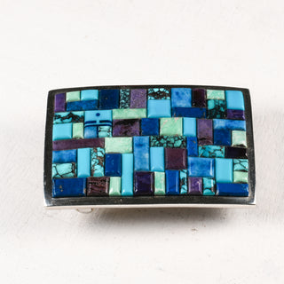 Hubei Turquoise, Carico Lake Turquoise, Sleeping Beauty Turquoise, Sugilite, & Lapis Belt Buckle | Donald Douglas