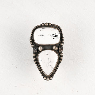White Buffalo Turquoise Ring | Sheila Becenti