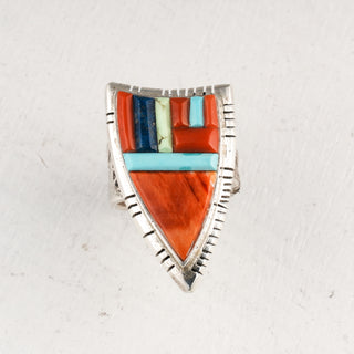 Lapis Lazuli, Mediterranean Coral, & Spiny Oyster Shell Ring | David Tune