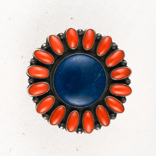 Lapis Lazuli & Mediterranean Coral Cluster Ring | Andy Cadman