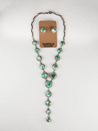 Sonoran Gold Turquoise Lariat Necklace & Earring Set | Darrin Livingston