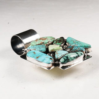 Blue Carico Lake Turquoise, New Lander, Faustite, & Variscite Pendant | Ella Peter