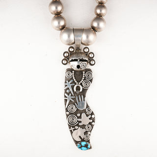 Egyptian Turquoise & Navajo Pearl Pendant Necklace | Alex Sanchez