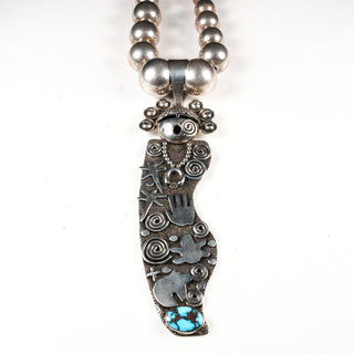 Egyptian Turquoise & Navajo Pearl Pendant Necklace | Alex Sanchez