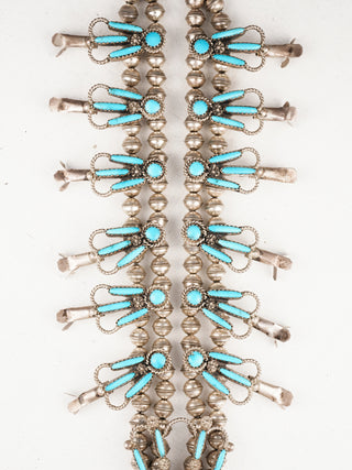 Sleeping Beauty Turquoise Squash Blossom Necklace |Claudine Penketewa