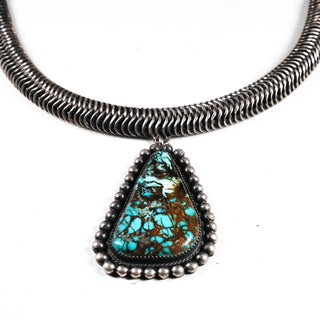 Pilot Mountain | Boulder Turquoise Pendant & Handmade Chain Necklace Set | Marcus Chavez