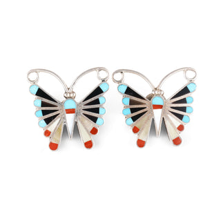 Sleeping Beauty Turquoise, Mother of Pearl, & Coral Butterfly Earrings | Annie Willie