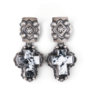 White Buffalo Turquoise Earrings | Murphy Platero