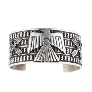 Sterling Silver Thunderbird Cuff | Tsosie Orville White