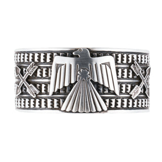 Sterling Silver Thunderbird Cuff | Tsosie Orville White