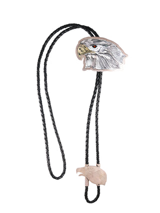 Mother of Pearl, Coral, & Jet Eagle Bolo Tie | Dale Edaakie