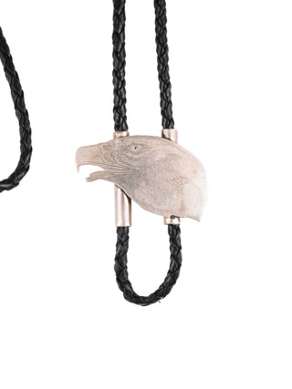 Mother of Pearl, Coral, & Jet Eagle Bolo Tie | Dale Edaakie