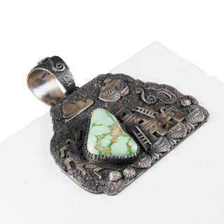 Carico Lake Turquoise Storyteller Pendant | Larry M. Chavez