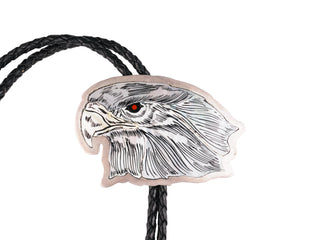 Mother of Pearl, Coral, & Jet Eagle Bolo Tie | Dale Edaakie