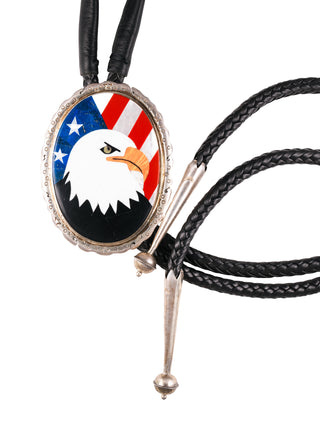 Bald Eagle & U.S. Flag Bolo Tie | J. Desson?