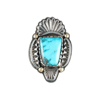 Morenci Turquoise & 18k Gold Ring | Tommy Jackson