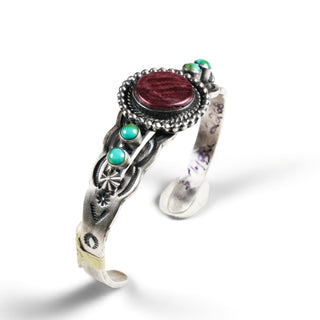 Sonoran Turquoise & Spiny Oyster Shell Cuff | Raymond Coriz