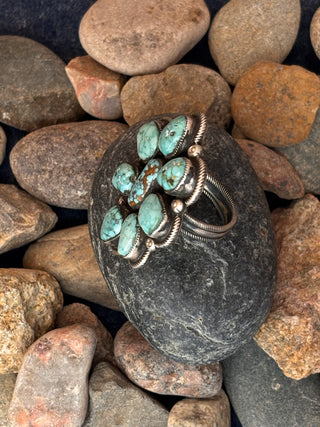 Number Eight Turquoise Cluster Cuff & Ring Set | Leon Martinez