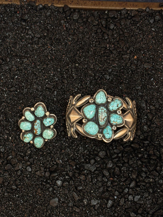Number Eight Turquoise Cluster Cuff & Ring Set | Leon Martinez