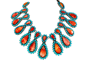 Spiny Oyster & Sleeping Beauty Turquoise Necklace | Federico Jimenez