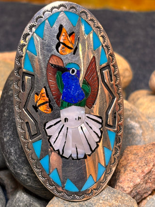 Zuni Hummingbird Inlay Ring | Quinton Quam Sr.