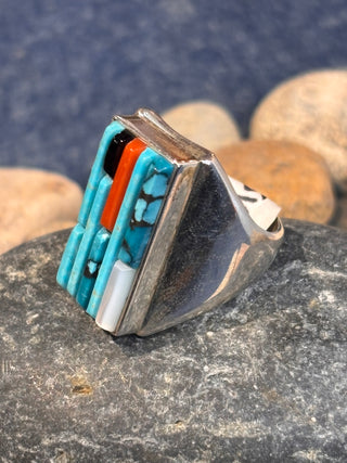 Multi Stone Cobblestone Inlay Ring | Veronica Benally