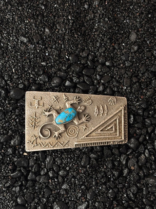 Tufa Cast Petroglyph Belt Buckle | Philander Begay
