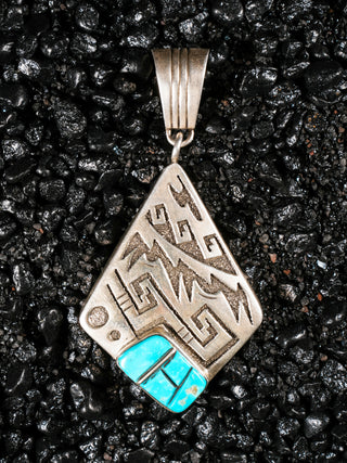 Blue Ridge Turquoise Overlay Pendant | Rose Singer
