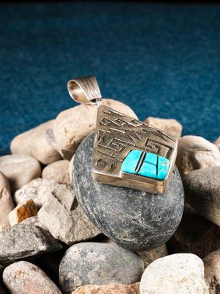 Blue Ridge Turquoise Overlay Pendant | Rose Singer