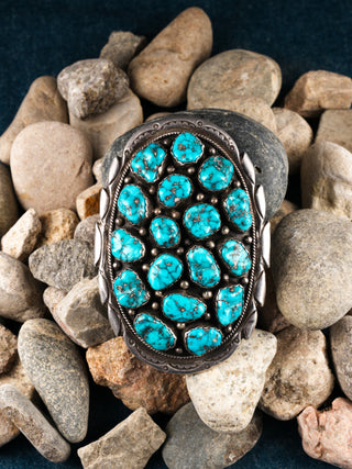 Persian Turquoise Vintage Turquoise Cluster Pendant | Artisan Handmade