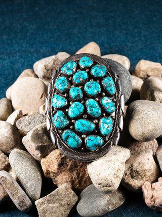 Persian Turquoise Vintage Turquoise Cluster Pendant | Artisan Handmade