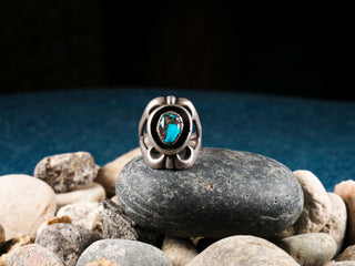 Vintage Sandcast Bisbee Turquoise Ring | Artisan Handmade