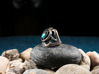 Vintage Sandcast Bisbee Turquoise Ring | Artisan Handmade