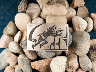 Greasy Racer Overlay Belt Buckle | George Begay