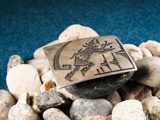 Greasy Racer Overlay Belt Buckle | George Begay